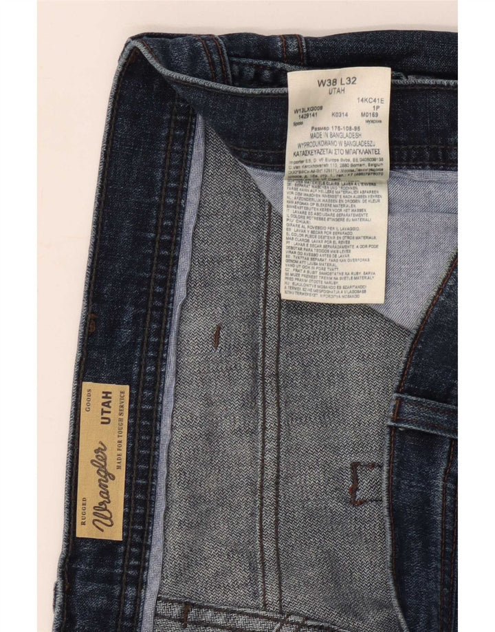 Wrangler Vaqueros rectos Utah para hombre W38 L32 Algodón azul