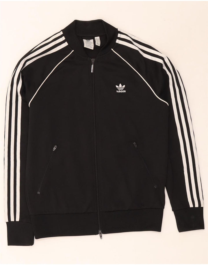 Adidas Mujer Prime Azul Chándal Top Chaqueta Reino Unido 12 Mediano Negro