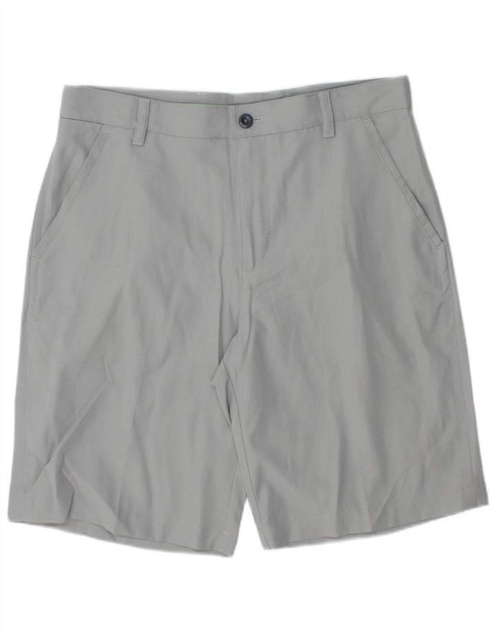 IZOD Pantalones cortos chinos para hombre W32 Poliéster gris medio