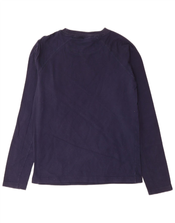 ELLESSE Top gráfico para hombre manga larga pequeño algodón azul marino