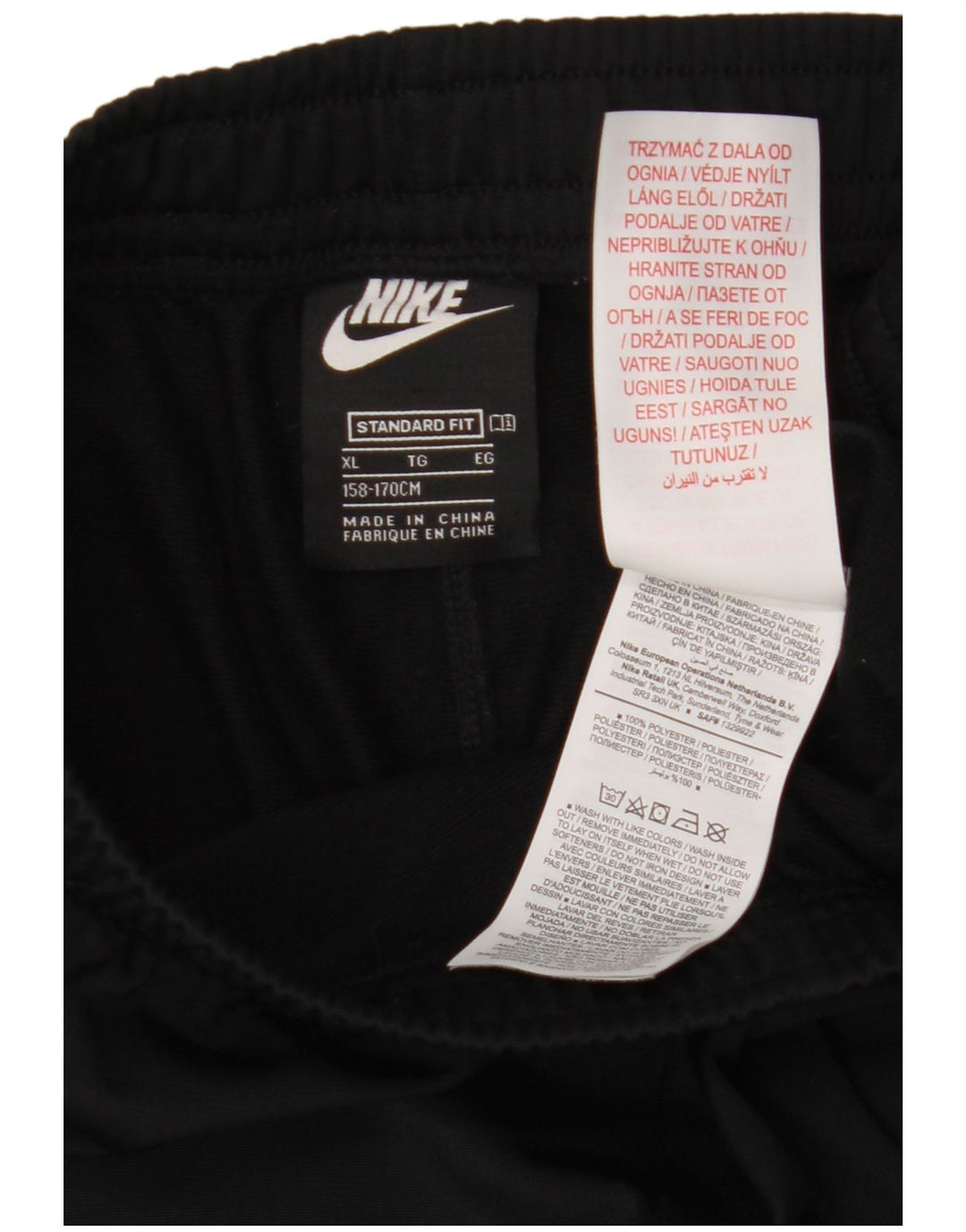 NIKE Pantalones de chándal de ajuste estándar para niños, 13-14 años, XL, negro