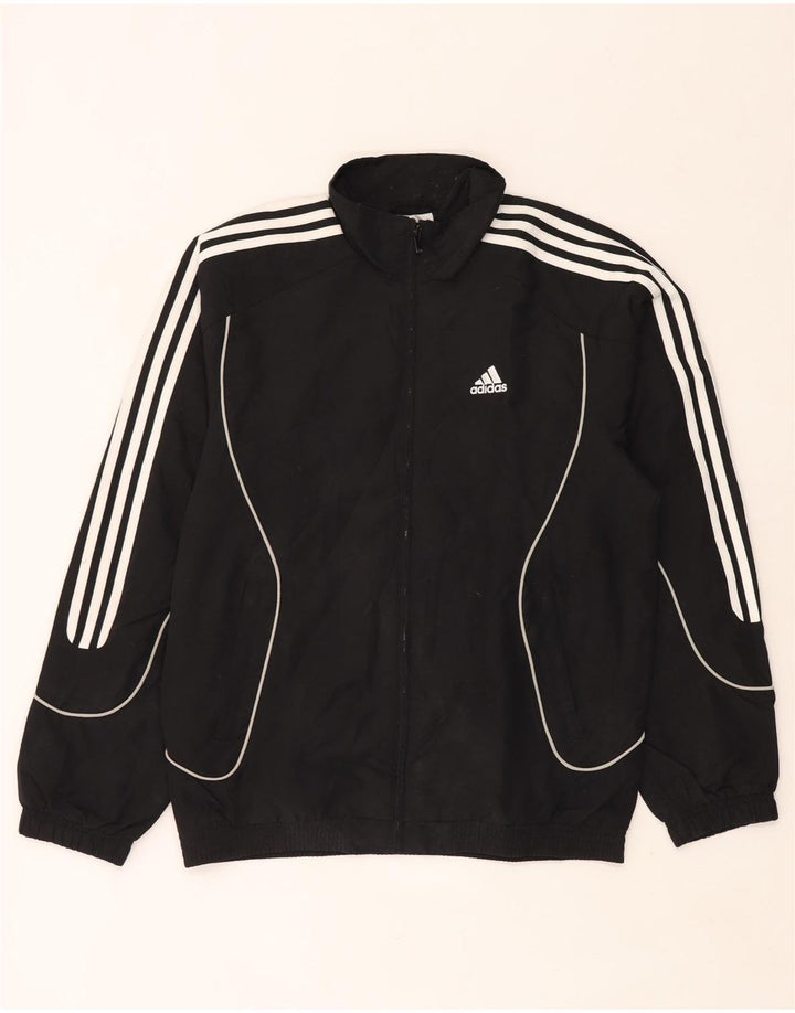 Adidas - Chaqueta de chándal para hombre, talla 36/38, poliéster negro pequeño
