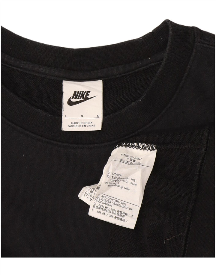 Nike - Sudadera tipo jersey para hombre, talla grande, algodón negro