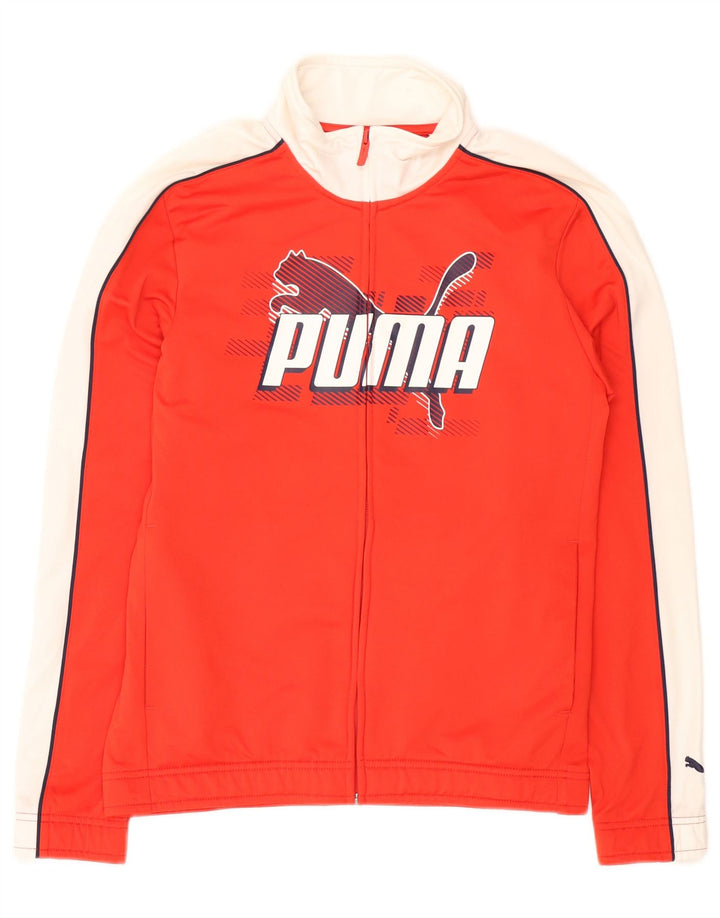 PUMA Chaqueta superior de chándal con estampado gráfico para hombre Poliéster con bloques de color rojo pequeño