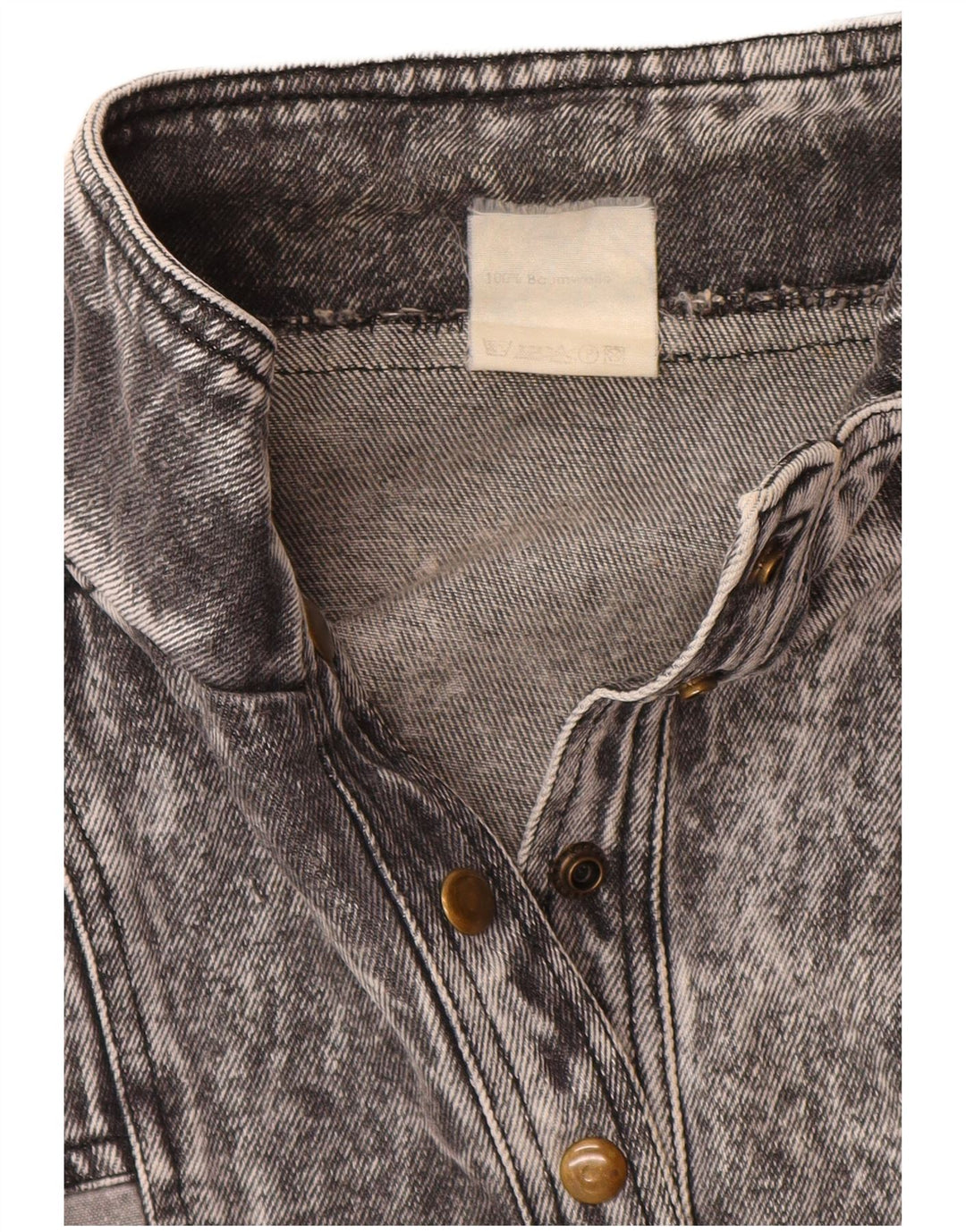 VINTAGE Mujer Jersey Chaqueta Denim Reino Unido 20 2XL Algodón Gris