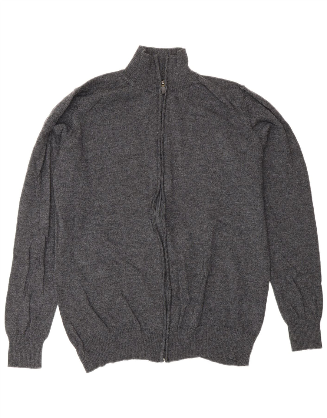 Zara Hombre Jersey Cárdigan XL Lana Gris