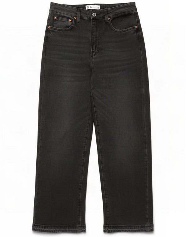 Zara Jeans rectos para mujer EU 40 Medium W30 L27 Negro Algodón
