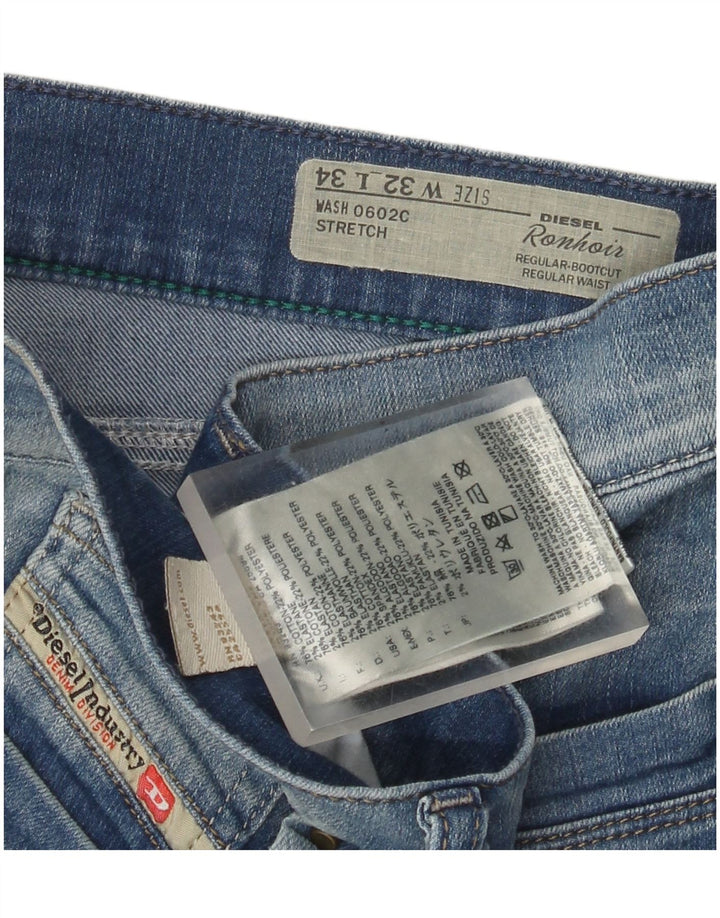 Diesel Mujer Ronhoir Regular Bootcut Jeans W32 L34 Algodón Azul