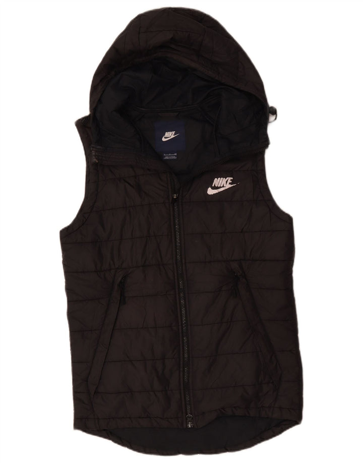 Nike Chaleco acolchado con capucha para hombre UK 36 Small Negro Poliéster