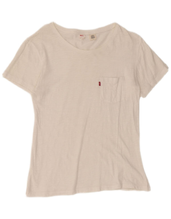 Levi's Camiseta para mujer Top UK 44 Medium White Moteado