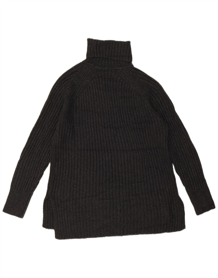 Marks & Spencer Suéter tipo jersey con cuello vuelto para mujer, Reino Unido 44, mediano, moteado en negro