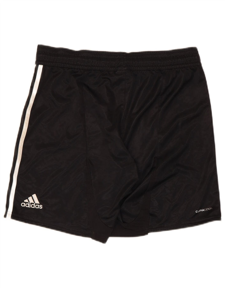 ADIDAS Mens Deutscher Fussball Bund pantalones cortos deportivos pequeño poliéster negro