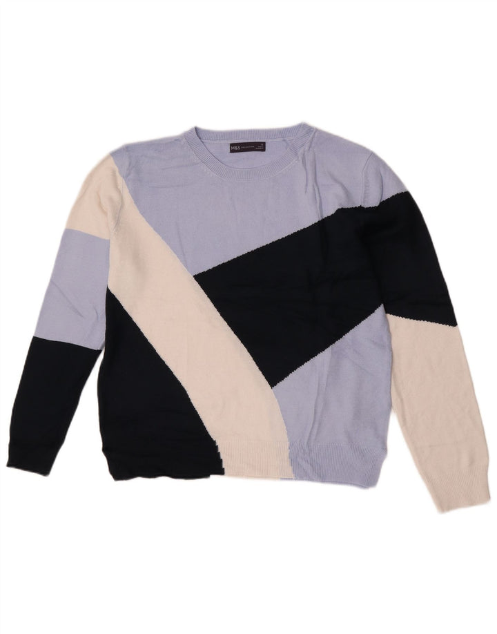 Marks & Spencer Jersey con Cuello Barco para Mujer UK 40 Azul Medio