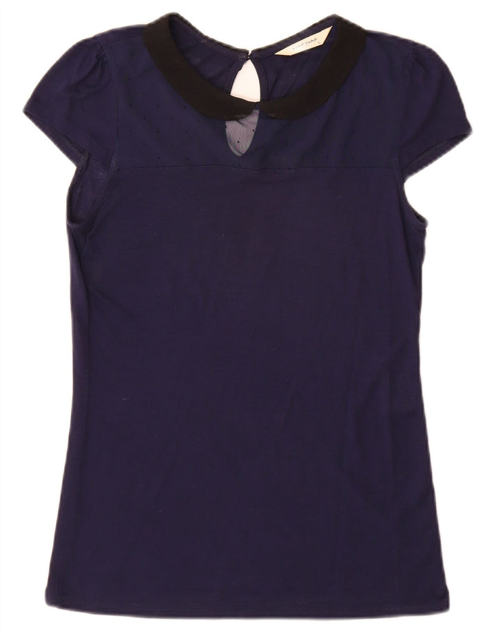 Blusa para mujeres Naf Naf UK 10 Pequeña Color azul marino bloque de color Modal