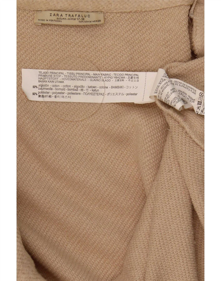 Zara Mujer Suéter Cárdigan Largo Extragrande UK 44 Medio Beige