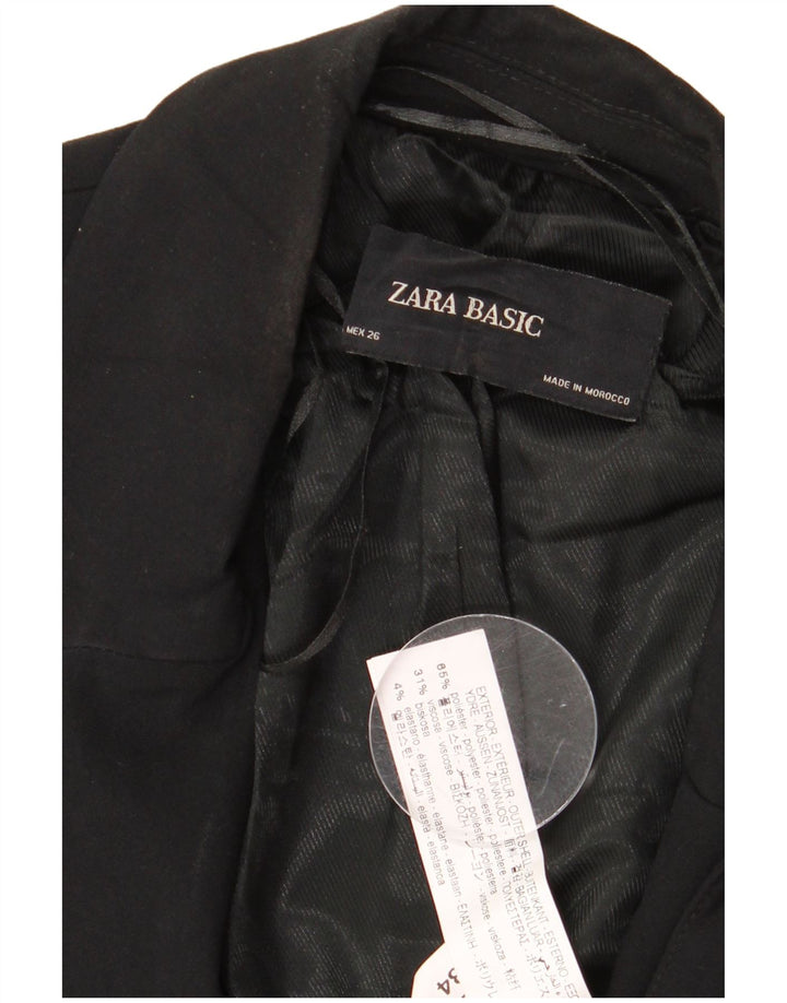 Zara Chaqueta Blazer De 1 Botón Para Mujer UK 44 Mediana Poliéster Negro