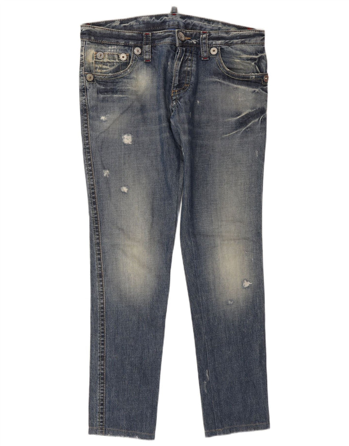Vaqueros ajustados desgastados para mujer Dsquared2 W32 L32 Algodón azul