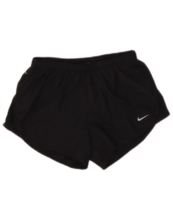 Nike Pantalones cortos deportivos Dri Fit para mujer UK 10 Small Black Stripes