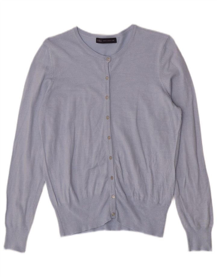 Marks & Spencer Suéter tipo cárdigan para mujer UK 44 Viscosa azul medio