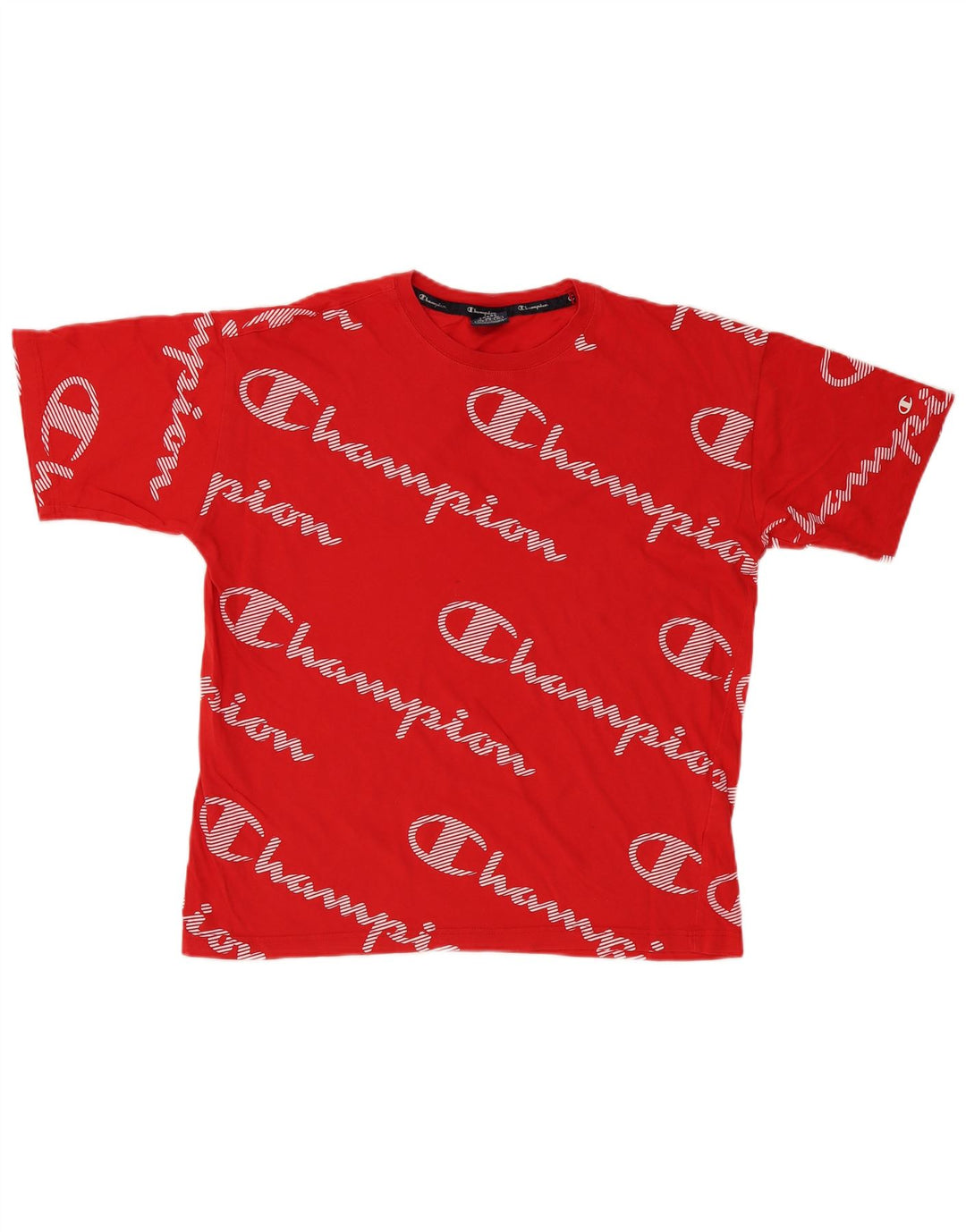CHAMPION Camiseta gráfica para hombre Top grande de algodón rojo