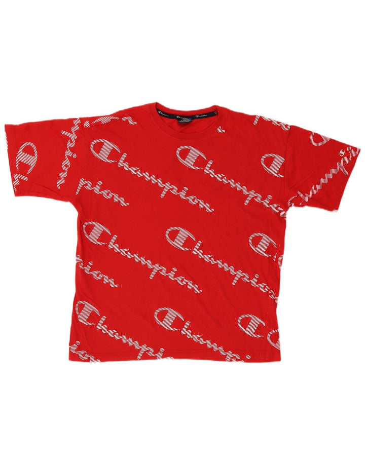 CHAMPION Camiseta gráfica para hombre Top grande de algodón rojo