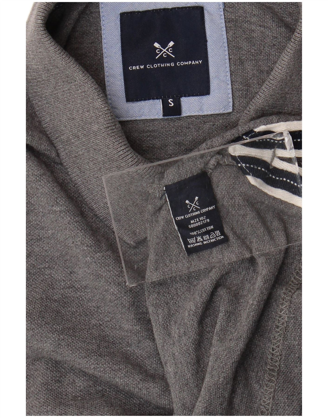 Crew Clothing Polo para hombre pequeño algodón gris