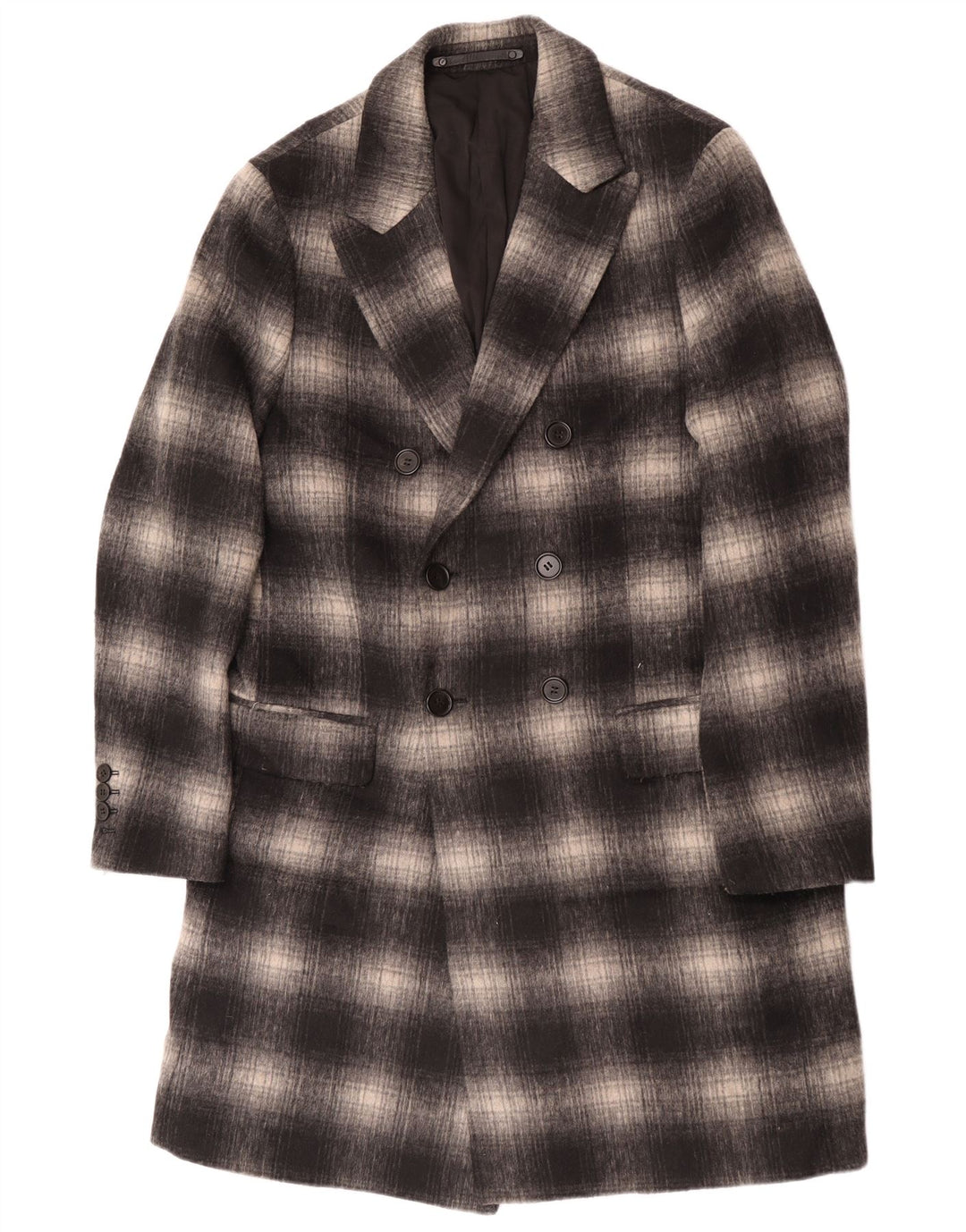 All Saints Abrigo geométrico para hombre Reino Unido 40 Grande Gris Cuadros Clásico