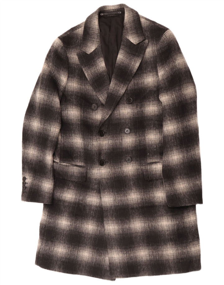 All Saints Abrigo geométrico para hombre Reino Unido 40 Grande Gris Cuadros Clásico