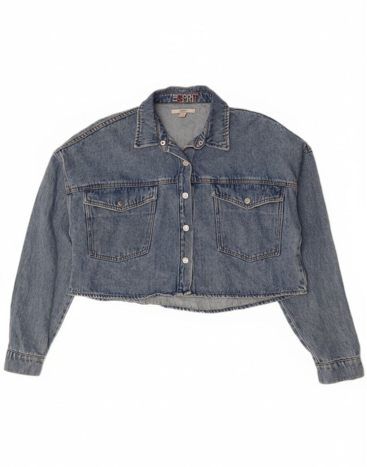 Esprit Chaqueta Vaquera Corta Extragrande para Mujer UK 10 Small Algodón Azul