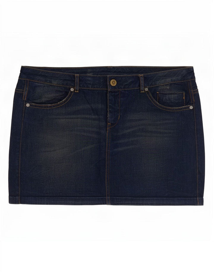 Guess Mujer Mini Falda Vaquera W32 Grande Algodón Azul Marino