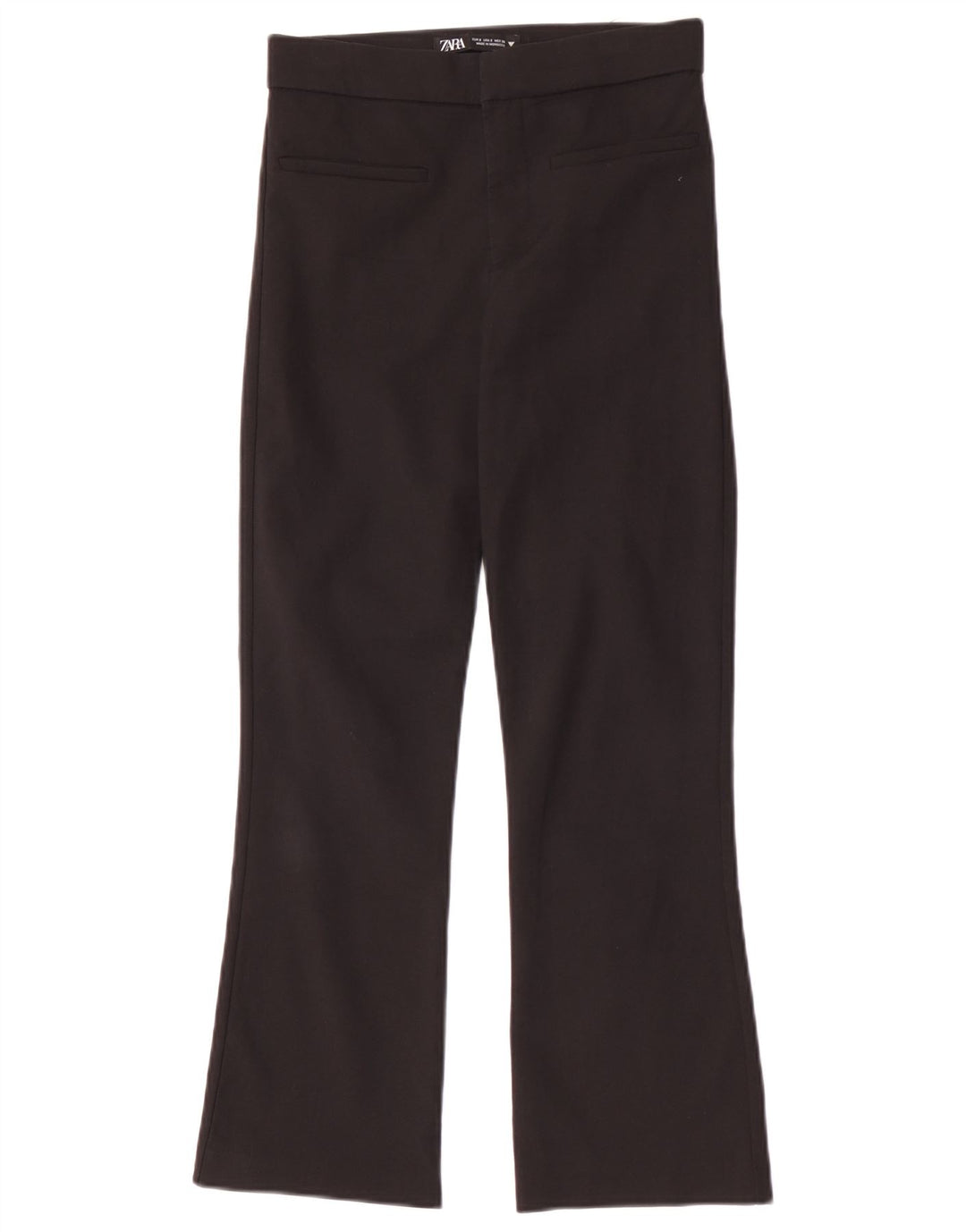Zara Mujer Pantalón Casual Bootcut Pequeño W26 L25 Negro