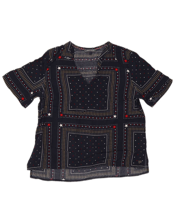 Tommy Hilfiger Blusa para Mujer Top US 6 Medio Azul Marino Manchado