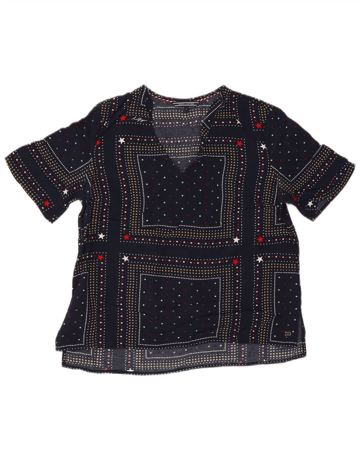Tommy Hilfiger Blusa para Mujer Top US 6 Medio Azul Marino Manchado