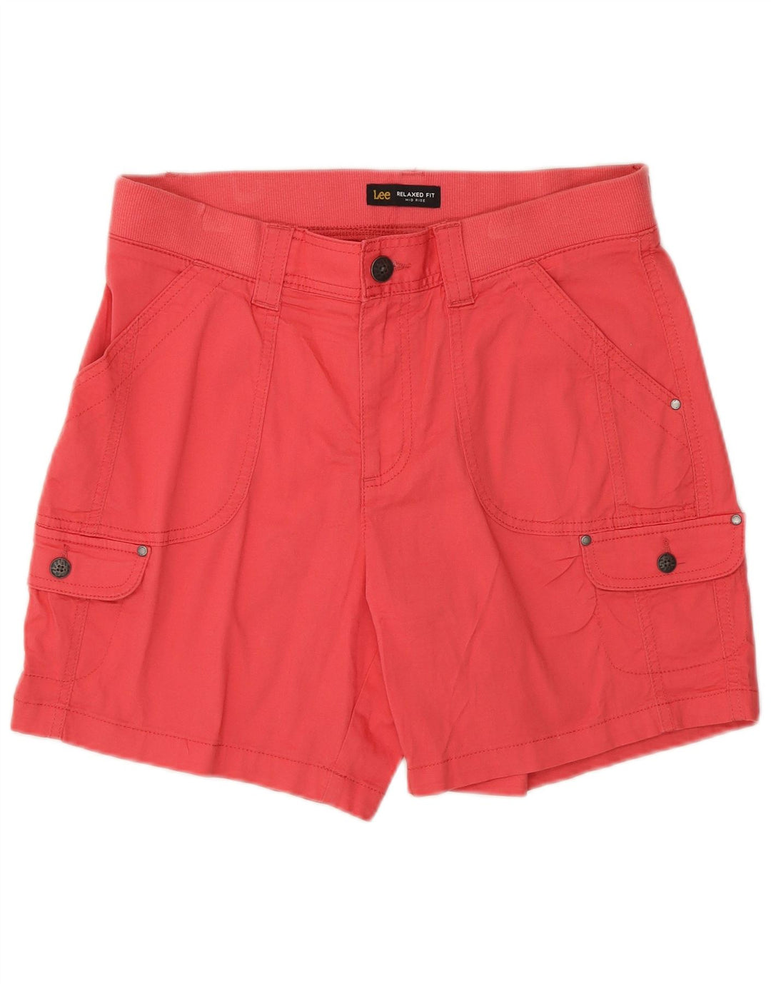 Lee Pantalones cortos cargo de talle medio para mujer, ajuste relajado, talla 10, grande, W32, algodón rosa