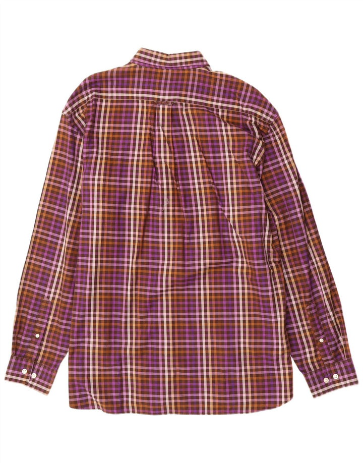 Gant Camisa Regular Fit XL De Algodón A Cuadros Morado Hombre