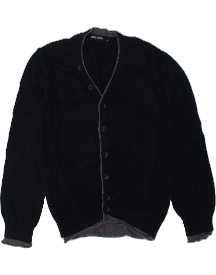 ANTONY MORATO Boys Cardigan Sweater 6-7 Years Navy Blue Cotton | Vintage Antony Morato | Thrift | Second-Hand Antony Morato | Used Clothing | Messina Hembry 