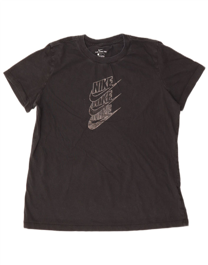 NIKE Camiseta gráfica para mujer, talla 40, talla grande, algodón negro