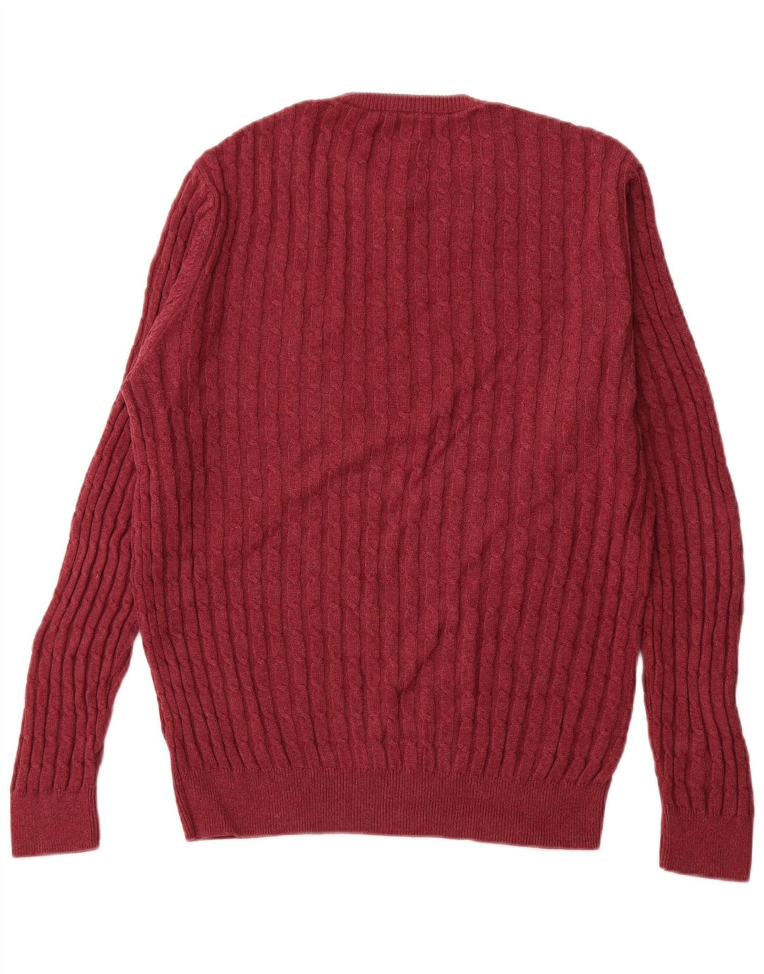 JACK WILLS Jersey de cuello redondo para hombre de algodón granate medio