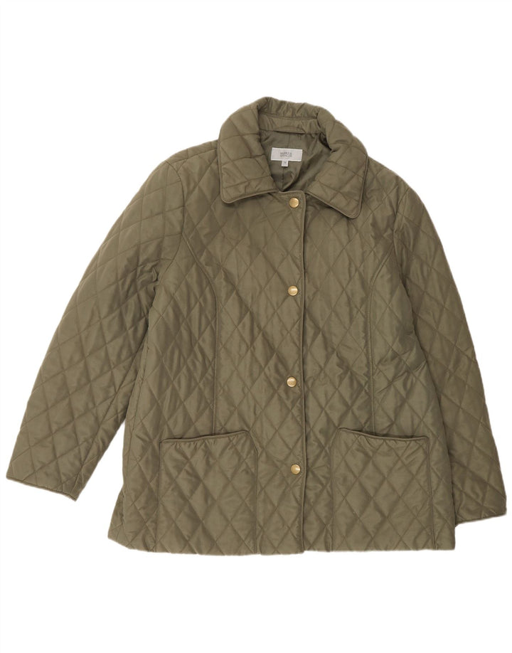 Marks & Spencer Chaqueta acolchada para mujer UK 46 Grande Poliéster verde