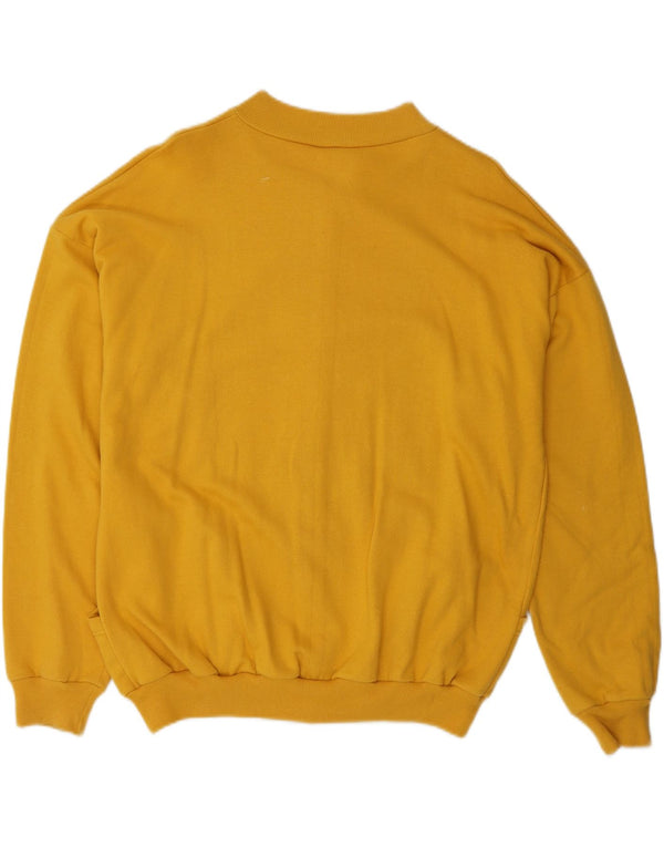 Vintage mujer oversized chándal top chaqueta Reino Unido 14 amarillo medio