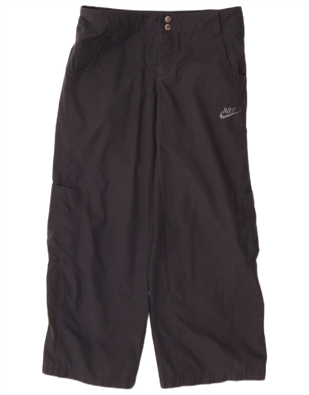 Nike Pantalones cargo rectos para mujer UK 8 Small W28 L26 Poliéster negro
