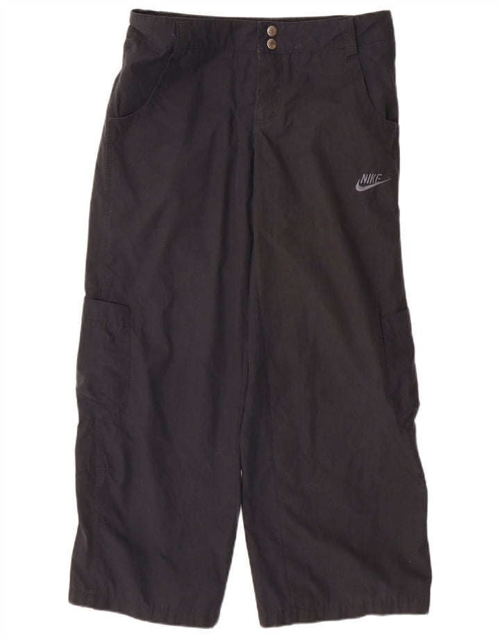 Nike Pantalones cargo rectos para mujer UK 8 Small W28 L26 Poliéster negro