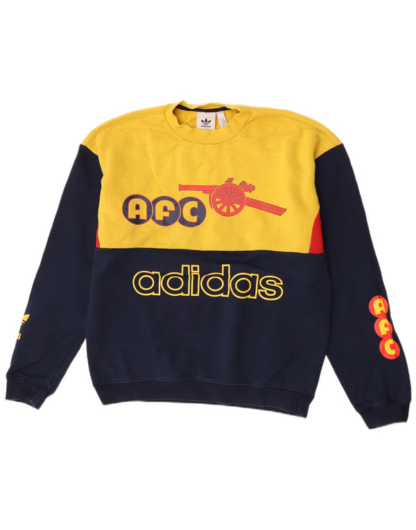 Adidas Hombre Arsenal Graphic Sudadera Jumper Medium Azul Marino Colorblock