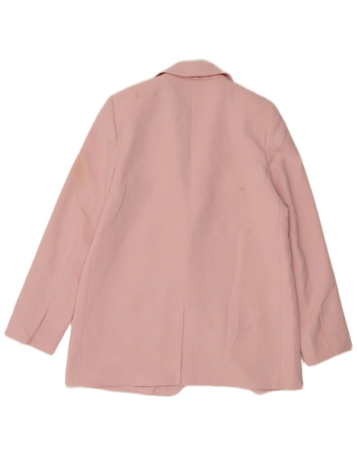 Zara Chaqueta Blazer De 2 Botones Para Mujer UK 44 Poliéster Rosa Mediano