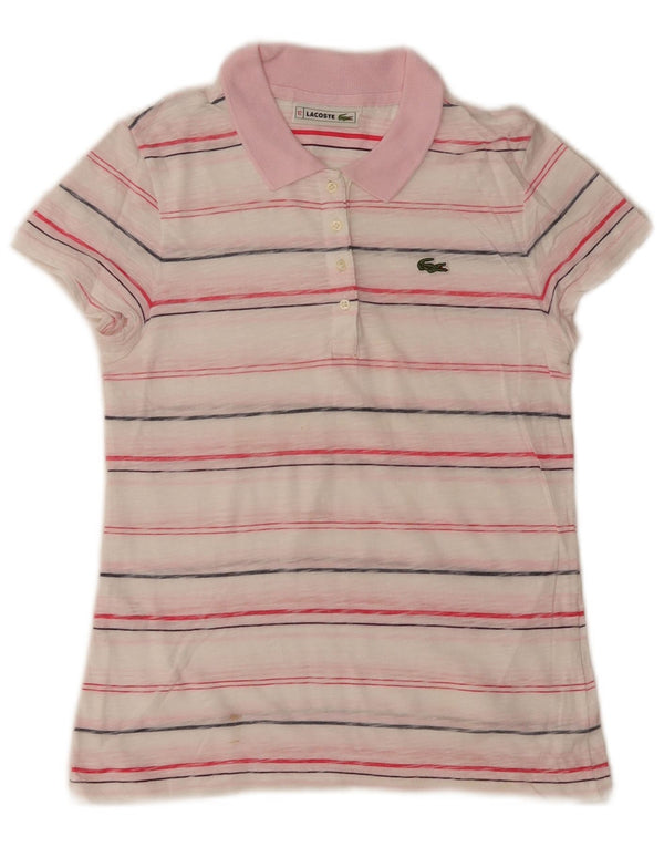 Polo Lacoste Niña 11-12 Años Algodón Rayas Blanco
