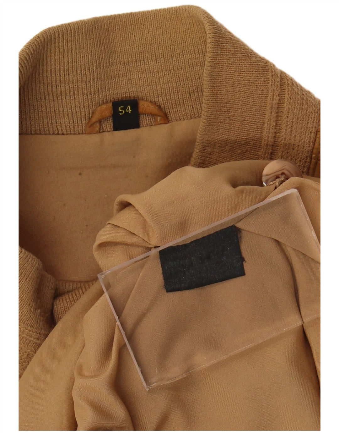 Vintage hombres ante bomber chaqueta IT 54 2XL cuero beige