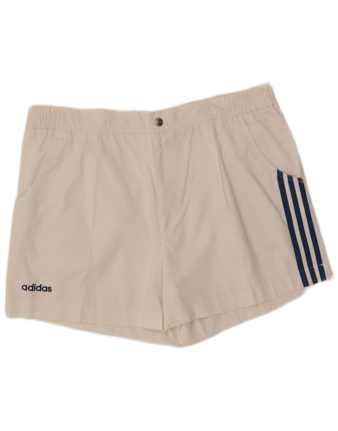 ADIDAS Pantalones cortos chinos para hombre W36 Poliéster blanco grande