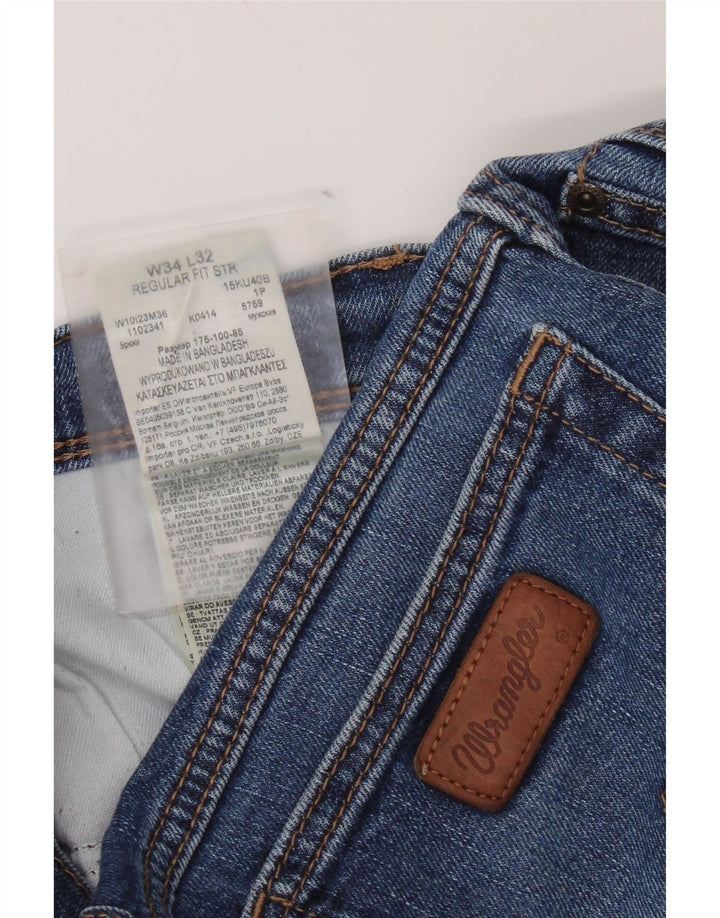 Wrangler Vaqueros rectos de corte regular para hombre W34 L32 Algodón azul