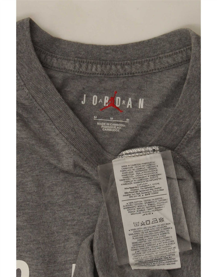 Jordan - Camiseta gráfica para hombre, parte superior de algodón moteado en gris medio