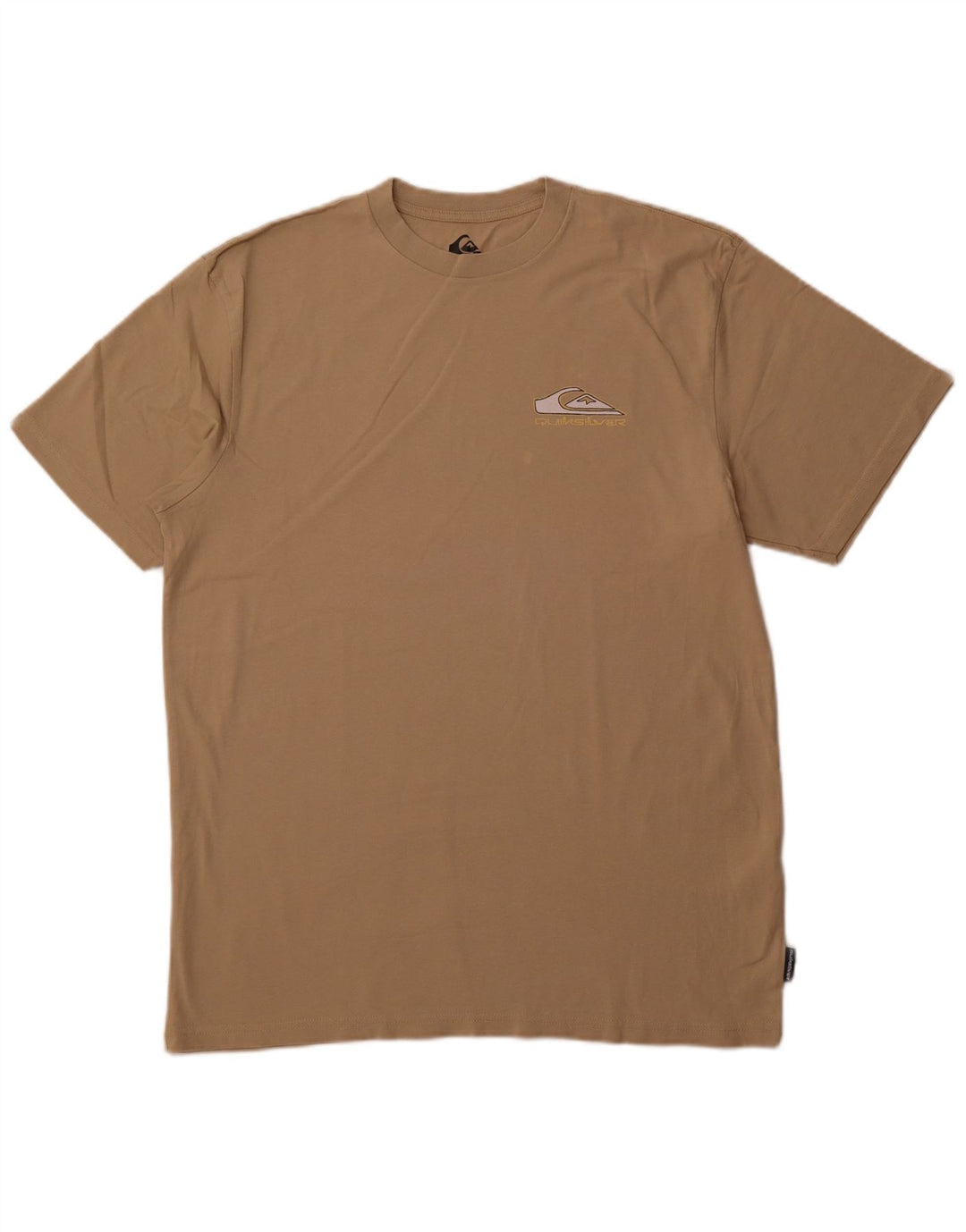 QUIKSILVER Camiseta gráfica de ajuste regular para hombre Top grande de algodón beige